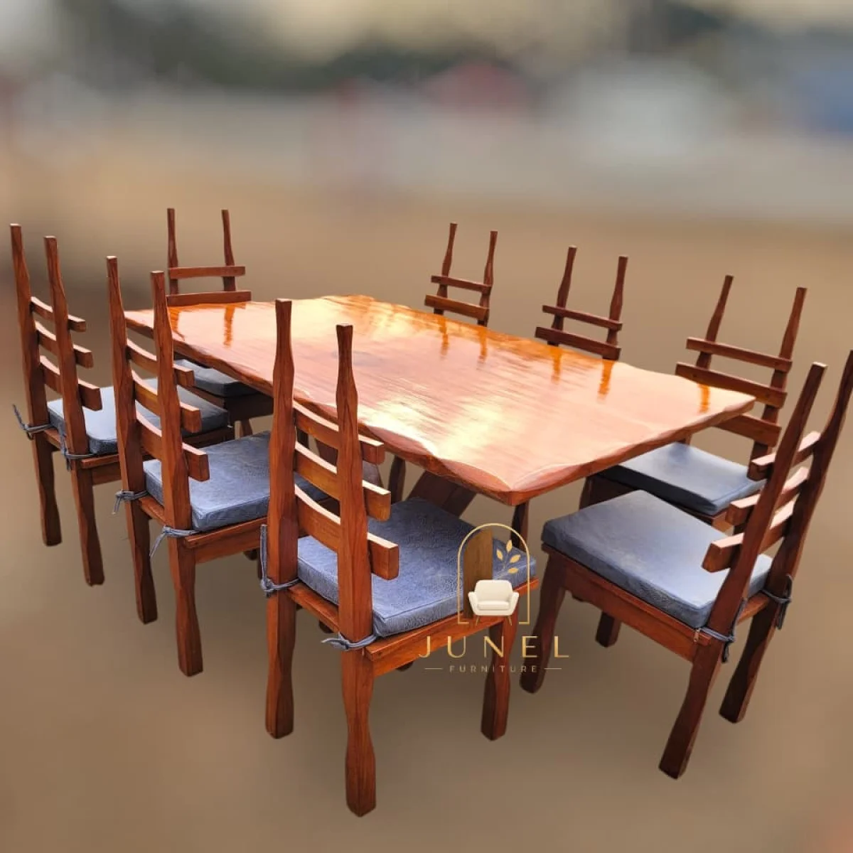Rustic Edge 8-Seater Dining Set