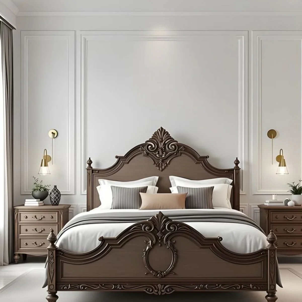 Imperial Crown Solid Mahogany Bed